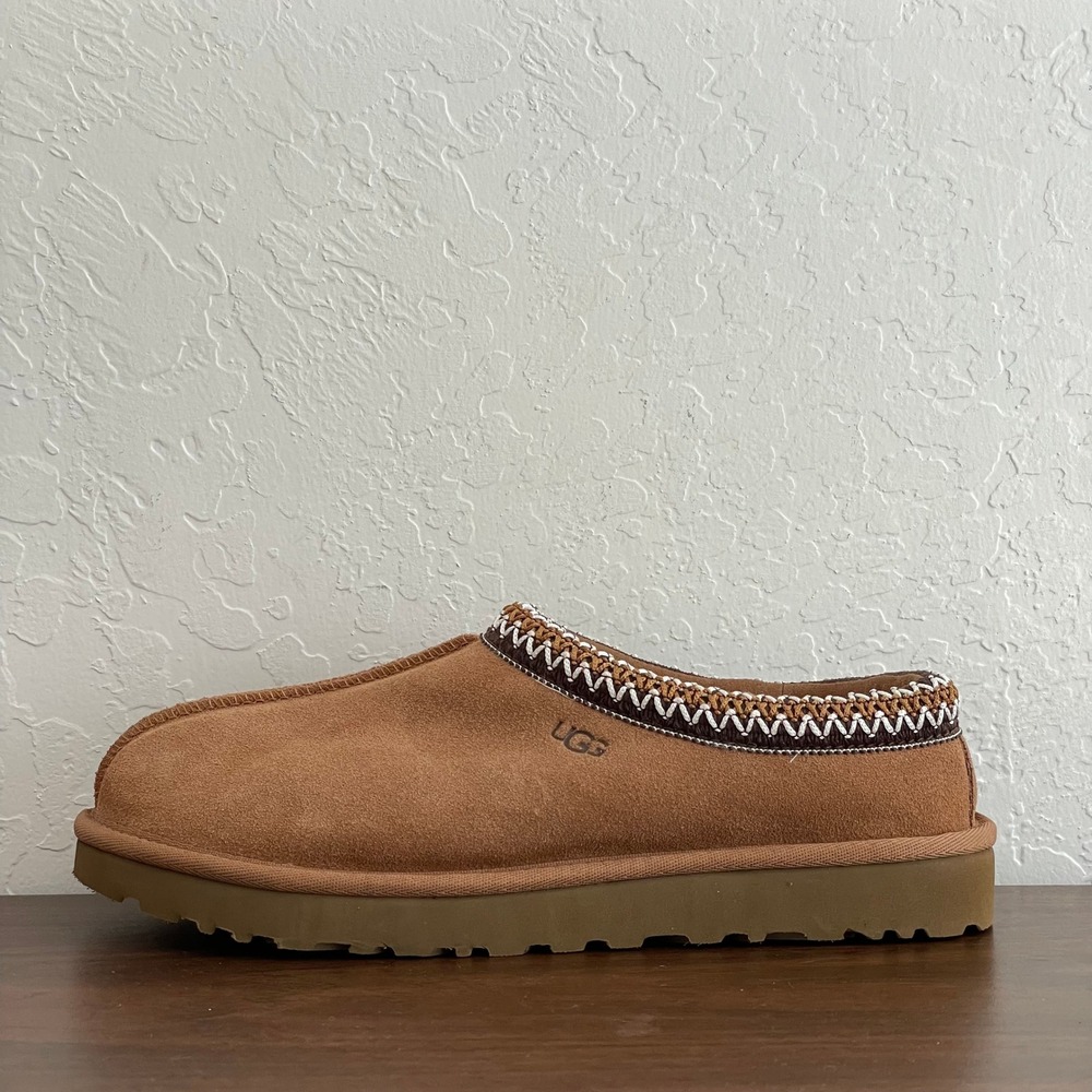 UGG Tasman Slippers Womens 8 Chestnut Sheepskin Slip-On Cozy Comfy Like New - Picture 4 of 10